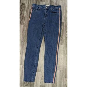 Parker Smith Womens Size 29 Pockets Skinny Striped Denim Blue Jeans